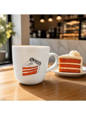 Carrot Mug Cake Recipe Ceramic Coffee Mug With Orange Interior - Fun Baking Gift